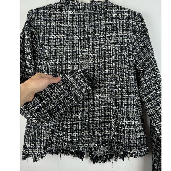 Philosophy Tweed Open Front Blazer Preppy Twee Timeless Work Office Classic S - Picture 2 of 8